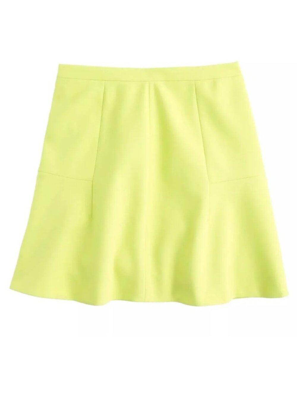 J. Crew neon yellow double crepe fluted skirt